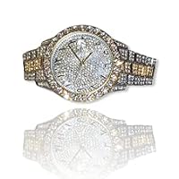 Men's Wrist Watch Band Luxury CZ Diamond Iced Bracelet Watch Arabic Numeric Round Dial Watch For Men Women Hip Hop Rapper Choice, Men Watch, Mens Jewelry, Iced Watch Custom Fit, Bust Down Watch