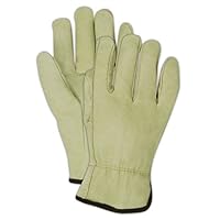 B6540E Roadmaster Cow Grain Leather Driver Glove with Straight Thumb, Work, Extra-Small, Tan (12 Pair)