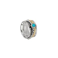 Personalised Opal and Brass Spinner Ring in Sterling Silver, Spinning Ring, Kinetic Anxiety Jewellery, Silver Spinner Ring, Spin Ring