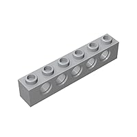 Gobricks GDS-626 TECHNICIAL Brick 1X6 4 9-1x6 5-Hole Brick Compatible with Lego 3894 All Major Brick Brands Toys Building Blocks Technical Parts Assembles DIY (194 Light Bluish Gray(071),10 PCS)