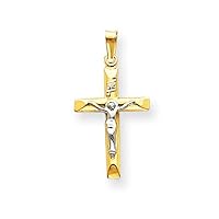 14K Two-Tone Gold Crucifix Pendant