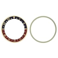 Ewatchparts BEZEL+ INSERT COMPATIBLE WITH OLDER ROLEX GMT 18K REAL GOLD 1675 16750 16753 16758 BLACK/RED