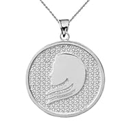 Sterling Silver Virgo Zodiac Disc Pendant Necklace - Pendant/Necklace Option: Pendant With 22
