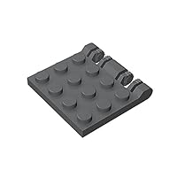 Gobricks GDS-1132 Hinge Plate 3 x 4 Locking Dual 2 Finger, 9 Teeth Compatible with Lego 44570 All Major Brick,Building Blocks,Technical Parts,Assembles DIY (120PCS,199 Dark Bluish Gray(072))