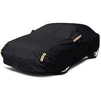 NEVERLAND Sedan Car Cover Waterproof Heavy Duty All Weather Protection Snow Anti-UV Windproof Outdoor Full Car Cover Fit for Automobiles BMW/Mercedes-Benz/Honda（for Car Size:183''L x 71''W x 59''H）