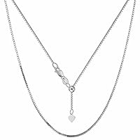 The Diamond Deal 14k SOLID Yellow or White Gold 1.1MM Adjustable Box Chain Necklace For Pendants And Charms (Adjustable Upto 22