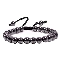 Natural Hematite Round Smooth Beads 8 mm Adjustable Bracelet TB-65 For Girls,Man,Woman,Friend,Gift,Boys,FriendshipBand