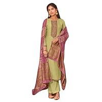 Green Viscose Cotton Silk Indian Muslim Women Party Wear Straight Salwar kameez Fancy Bollywood Dress 1235