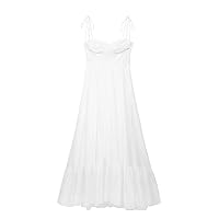 Elegant Women' Long Dress Summer Classic Solid Side Zipper Dresses -Waist line Party