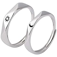 Simple Women Men 1 Pair Finger Rings Set Couple Jewelry Sun Moon Ring Useful and Attractive