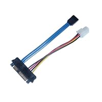 Micro SATA Cables|SAS Male to SATA 7 Pin and Molex 4 Pin Power Cable - 6 Inches