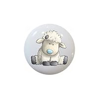 Lambs Sheep DECORATIVE Ceramic Dresser Drawer PULLS Cabinet Cupboard KNOBS (cute lamb)