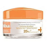 Mixa Extreme Nutrition, cream enriched with 25% evening primrose oil and nourishing agents - for dry/sensitive skin 50ml