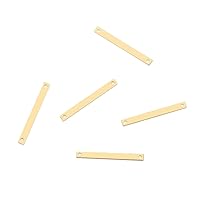 200pcs Adabele Raw Brass 2-Hole Horizontal Rectangle Bar 30mm Geometric Component Connector (1.2mm Hole) Link No Plated/Coated for Jewelry Making CX-E1
