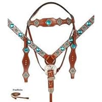 Western Premium Leather Hand Carved Tooled Trail Horse Saddles Equestrian Tack Set Headstall Breast Collar Reins Size Full/Cob M60