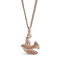Lily Blanche Women Necklace 18ct Rose Gold Plated Sterling Silver Bird Pendant Designed in Britain