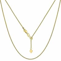 10k SOLID Yellow or White Rose/Pink Gold 1.00MM Adjustable Diamond-Cut Wheat Chain Necklace For Pendants And Charms (Adjustable Upto 22
