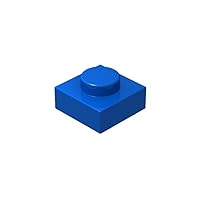 Classic Blue Plates Bulk, Blue Plate 1x1, Building Plates Flat 200 Piece, Compatible with Lego Parts and Pieces: 1x1 Blue Plates(Color: Blue)
