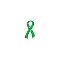 Green Ribbon Awareness Pins - Wholesale Pack Pins for Cerebral Palsy, Glaucoma, Mental Health, Bipolar Disorder, Organ Donation, Liver Cancer- Perfect for Gift-Giving and Fundraising