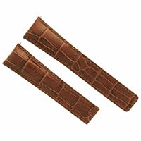 Ewatchparts 22MM LEATHER BAND STRAP DEPLOYMENT CLASP COMPATIBLE WITH TAG HEUER CALIBRE16 CV2014 BROWN