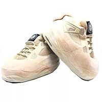 Sneaker Slippers in Beige 4s Look – Comfy adult AJ slippers for men and women One Size Fits Most