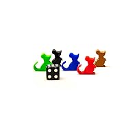 | 5PCS Mouse Meeple Token Figures | Board Game Pieces, Blue