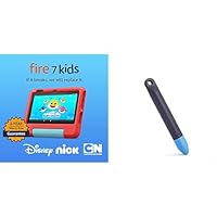 Fire 7 Kids Tablet (16GB, Red) + Kids Stylus