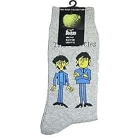 Beatles Socks: Cartoon Standing (Grey, Mens) - Grey -
