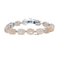 Bracelet Handmade Moonstone Watch Charm girls woman 12x10 mm 7in
