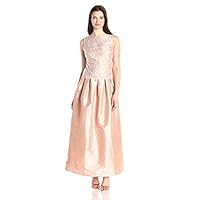 Marina Women's Long Dress with Top in Embroidered Lace and Stretch Taffeta Skirt