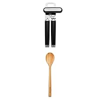 KitchenAid Classic Multifunction Can Opener/Bottle Opener, 8.34-Inch, Black & KitchenAid Universal Bamboo Tools, 12-Inch
