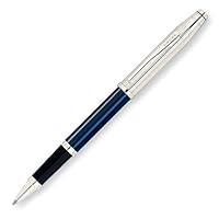 Cross Century II Sterling Silver/Translucent Blue Lacquer Selectip Rolling Ball Pen with Silver Plated Appointments