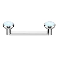 16G Implant Grade Titanium Staple Barbell Surface Piercing 4mm Bezel Set Opal Flat Staple Surface Piercing Jewelry 12mm