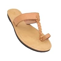 Ancient Greek Leather Sandals Womens Style Handmade Spartan Toe Ring Flat Summer Shoes