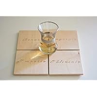 Wooden coasters for drink with magic spells Engraved Coffee sous-verre
