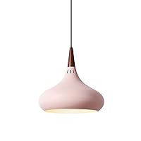 Chandeliers,Creative Color Hanging Lampshade,Wooden Decorative Chandelier,Retro-Style Metal Light,Living Room and Dining Room Ceiling Lighting Fixtures/Pink/23Cm