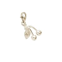 Rembrandt Charms Cherries Charm with Lobster Clasp, 10K Yellow Gold