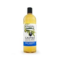 Vermont Castile Soap Unscented, Gentle Liquid Soap for Sensitive Skin & Natural Body Wash, Organic Hair Shampoo for Oily Hair, Aloe Castile Soap for Men & Women - 33.8 Oz
