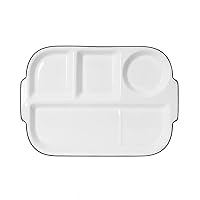 Porcelain Healthy Eating Plate, Diet Dinner Plate with 4 Compartment, Portion Control Plates for Adults Weight Loss