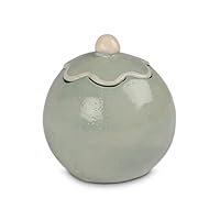 Ceramic Keepsake urn 'Flower' Grey Green | This Grey Green Ceramic Keepsake urn 'Flower' is Made in a Modern Pottery Where The Craft and Love for The Work Stands Central | legendURN USA and Canada