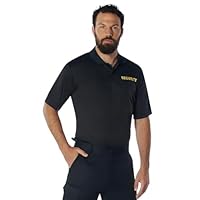 Rothco Moisture Wicking Security Polo Shirt – Print on Front and Back – Black W/Gold Lettering – 3XL