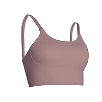 Sports Bras Belt Sports Halter Women Yoga Bra Fitness Vest Underwear Gym Workout Running Sexy Push-up Vest Stretchy Crop Top Womens Sports Bras (Color : Moka, Size : Small)