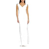 Adrianna Papell Women's Jersey Mermaid Gown, Ivory, 4