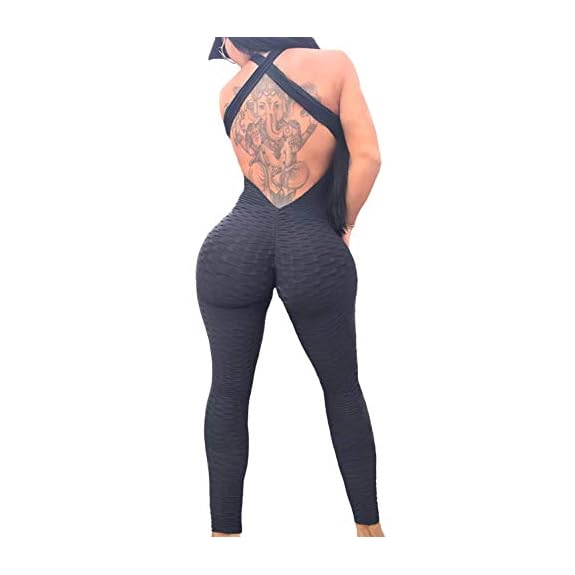 Mua STARBILD Womens Butt Lifting Yoga Jumpsuit Backless Sport Bandage  Romper Playsuit Sleeveless Textured Gym Bodysuit trên  Mỹ chính hãng  2024