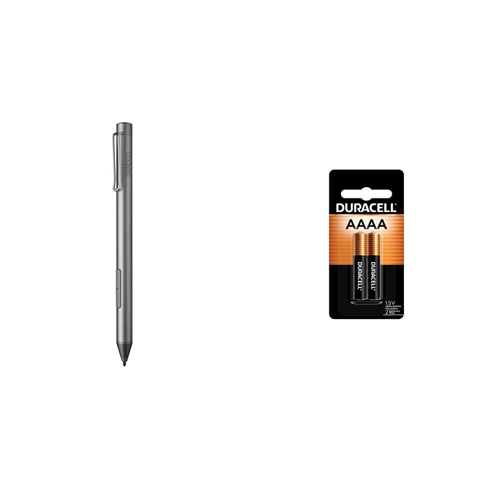 Bamboo Ink Smart Stylus for Windows Ink Second Generation CS323AG0A & Duracell - AAAA 1.5V Specialty Alkaline Battery - Long-Lasting Battery - 2 Count
