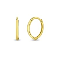 14k Yellow Gold Timeless Hoop Earrings For Young Girls & Preteens - Classic Children Hoop Earrings - Hypoallergenic Hoop Earrings For A Child