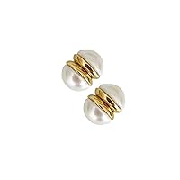 Magnetic Earrings, Non-Piercing Shiatsu Earrings, Magnetic Earrings, Non-Piercing Pin Compression Stud Earrings For Women (1 Pair - Pearl)