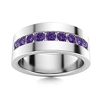 Amethyst Ring In 925 Sterling Silver Round Cut Wedding & Aniversery Ring Gift For Her