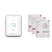 Home RCHT9510WF T9 Smart Thermostat + Honeywell Home 20x25x4 MERV 8, AC Furnace Air Filter, 3 Pack