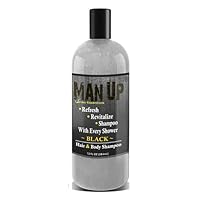 Man Up Black Botanical Bath and Shower Gel with Essential Oils, Skin Nourishing Cleanser for Luxurious Bathing Experience